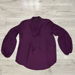 Banana Republic Women's Plum Purple Blouse Balloon Long Sleeve Small